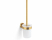 CLASSIC - Escova de sanita suspensa / recipiente em vidro mate / dourado escovado