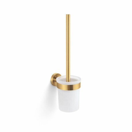 CLASSIC - Escova de sanita suspensa / recipiente em vidro mate / dourado escovado #1