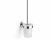 CLASSIC - Escova de sanita suspensa / recipiente em vidro mate / cromado