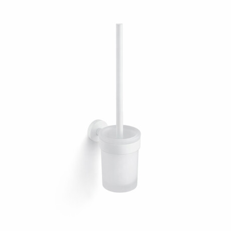 CLASSIC - Escova de sanita suspensa / recipiente em vidro mate / branco mate #1