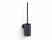 CLASSIC - Escova de sanita baixa para pendurar / recipiente metálico, cartucho em plástico / preto mate