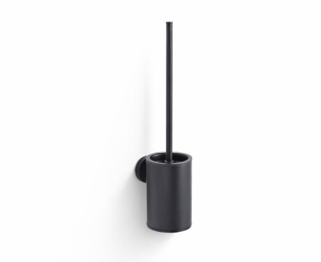 CLASSIC - Escova de sanita baixa para pendurar / recipiente metálico, cartucho em plástico / preto mate