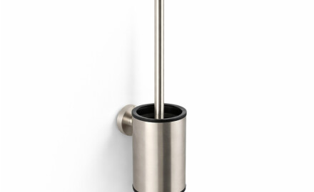 CLASSIC - Escova de sanita baixa para pendurar / recipiente metálico, cartucho em plástico / aço escovado