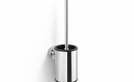 CLASSIC - Escova de sanita baixa para pendurar / recipiente metálico, cartucho em plástico / cromado