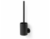 CLASSIC - Escova de sanita baixa para pendurar / recipiente metálico, cabeça de silicone / preto mate