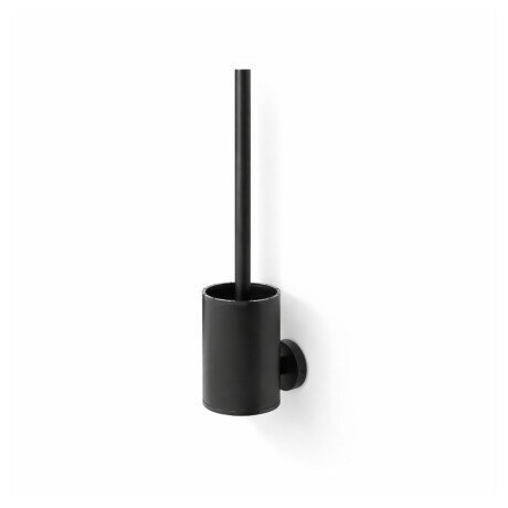 CLASSIC - Escova de sanita baixa para pendurar / recipiente metálico, cabeça de silicone / preto mate #1