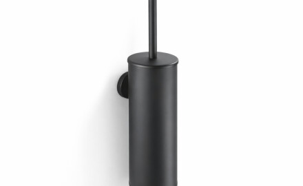 CLASSIC - Escova de sanita alta para pendurar / recipiente metálico, cartucho em plástico / preto mate