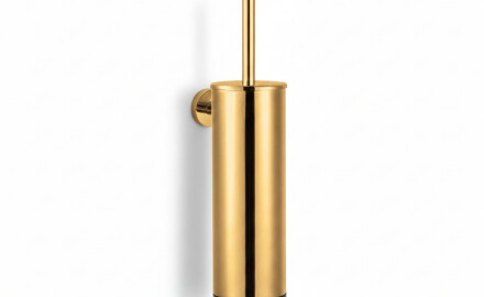CLASSIC - Escova de sanita alta para pendurar / recipiente metálico, cartucho em plástico / dourado brilhante