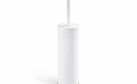 CLASSIC - Escova de sanita alta, independente / recipiente metálico, cartucho em plástico / branco mate