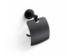 CLASSIC - Suporte para papel higiénico / com cobertura / preto mate