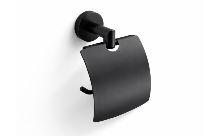 CLASSIC - Suporte para papel higiénico / com cobertura / preto mate