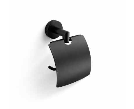 CLASSIC - Suporte para papel higiénico / com cobertura / preto mate