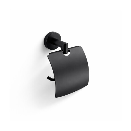 CLASSIC - Suporte para papel higiénico / com cobertura / preto mate #1