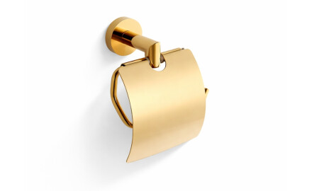CLASSIC - Suporte para papel higiénico / com cobertura / dourado brilhante