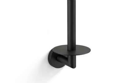 CLASSIC - Suporte com roseta para rolo de papel higiénico de reserva / preto mate