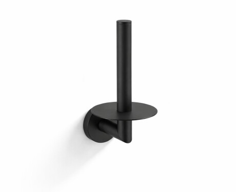 CLASSIC - Suporte com roseta para rolo de papel higiénico de reserva / preto mate