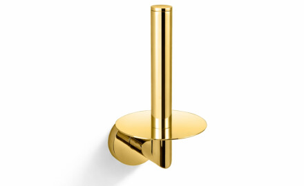 CLASSIC - Suporte com roseta para rolo de papel higiénico sobressalente / dourado brilhante