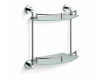 CLASSIC - Prateleira semicircular dupla / cromada, vidro mate