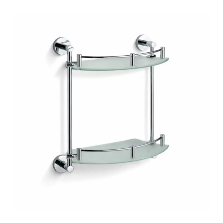 CLASSIC - Prateleira semicircular dupla / cromada, vidro mate #1