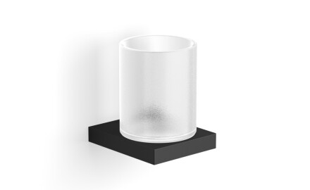 KOBE - Suporte com copo / preto mate, vidro mate
