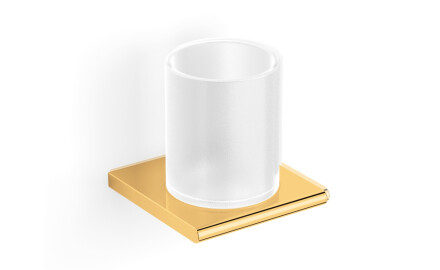 MILANO – Suporte com copo / dourado brilhante, vidro mate