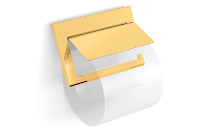 MILANO - Suporte para papel higiénico / articulado com capa / dourado brilhante