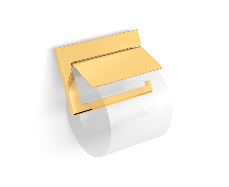 MILANO - Suporte para papel higiénico / articulado com capa / dourado brilhante
