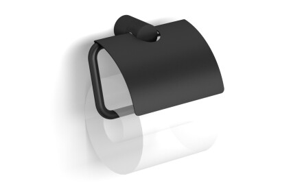 MEGAN - Suporte para papel higiénico / com capa / preto mate