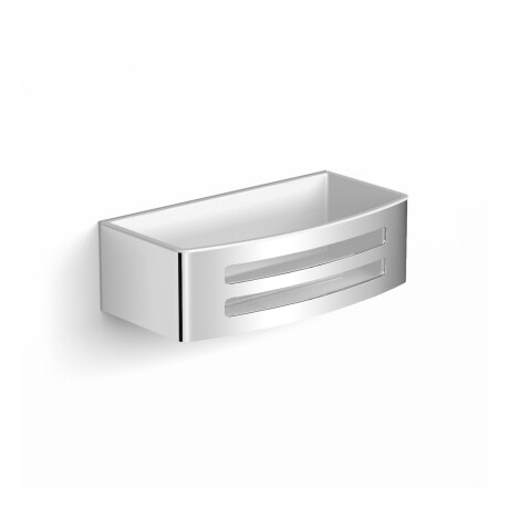 Cesto 22x11x6 / interior em plástico branco / aço polido #1