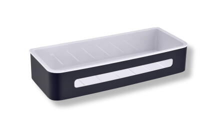 Cesto 29x12x5,5 / preto mate / cesto interior em plástico branco