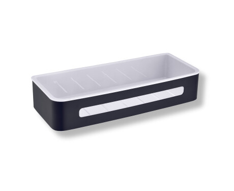 Cesto 29x12x5,5 / preto mate / cesto interior em plástico branco