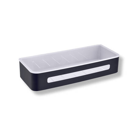 Cesto 29x12x5,5 / preto mate / cesto interior em plástico branco #1