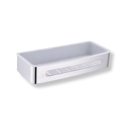 Cesto 29x12x5,5 / aço polido / interior em plástico branco #1