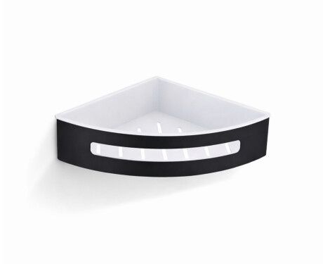 Cesto de canto 20,5 x 20,5 x 5,5 / preto mate / interior em plástico branco