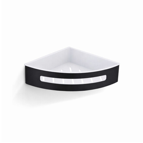Cesto de canto 20,5 x 20,5 x 5,5 / preto mate / interior em plástico branco #1