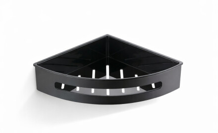 Cesto de canto 20,5 x 20,5 x 5,5 / preto mate / cesto interior em plástico preto