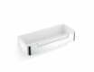 Cesto 29x12x5,5 com elástico / aço polido / interior em plástico branco