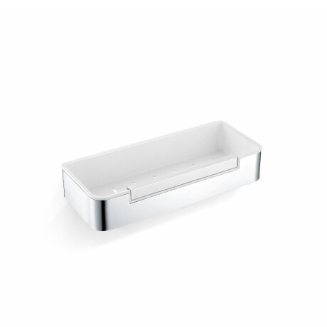 Cesto 29x12x5,5 com elástico / aço polido / interior em plástico branco #1