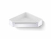 Cesto de canto 22x22x5,5 com cordão / aço polido / interior em plástico branco