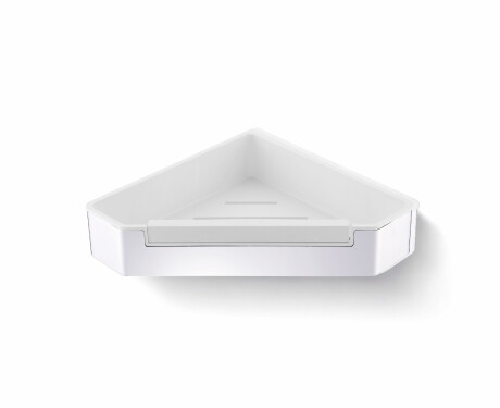 Cesto de canto 22x22x5,5 com cordão / aço polido / interior em plástico branco