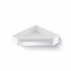 Cesto de canto 22x22x5,5 com cordão / aço polido / interior em plástico branco #1