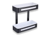Cesto duplo / preto mate / cestos interiores em plástico branco