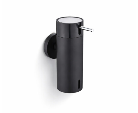 Dispensador de sabonete líquido 0,15 L / preto mate / bomba preta + aço polido