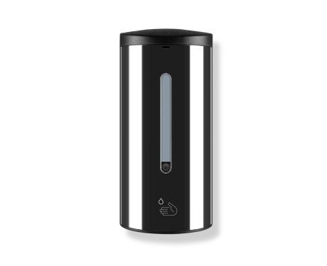 Dispensador automático sem contacto para sabonete líquido/gel desinfetante, 0,7 L / preto espelhado
