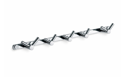 Barra - 5 ganchos duplos para toalhas / cromada