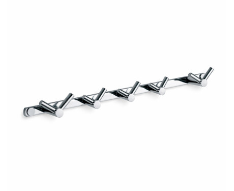 Barra - 5 ganchos duplos para toalhas / cromada