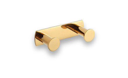 Barra larga - 2 ganchos para toalhas / dourado brilhante