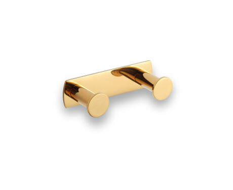 Barra larga - 2 ganchos para toalhas / dourado brilhante