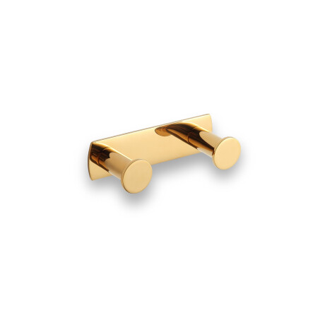 Barra larga - 2 ganchos para toalhas / dourado brilhante #1