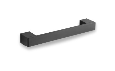 Pega de casa de banho reta, 28 cm / preto mate